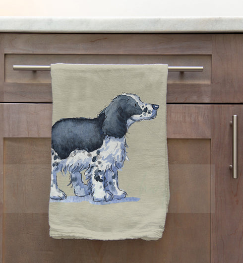 Cocker Black & White Tea Towel